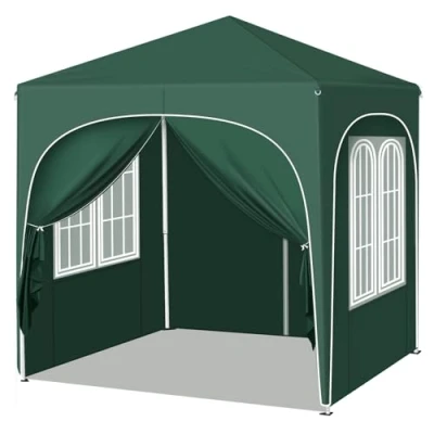 Afbeelding van WOLTU Vouwpaviljoen, waterdicht, pop up paviljoen, 2 x m, met zijpanelen, outdoortent, in hoogte verstelbaar, uv bescherming, tas, groen
