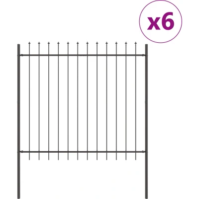 Afbeelding van vidaXL Tuinhekje Set van 6 Grijs Metaal 10,2 m als alles is opgebouwd
