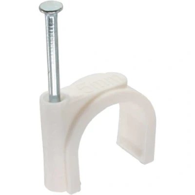 Afbeelding van Kabelklemmen met spijker voor kabels tot 20mm 50 stuks / wit