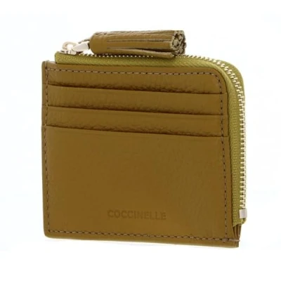 Afbeelding van COCCINELLE Leren Kaarthoes Tassel Credit Card Holder Citronella Mosterdgeel