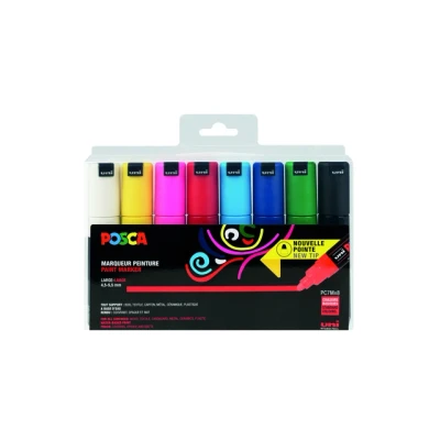 Afbeelding van Posca Paintmarker Pc 7m, Set Van 8 Markers In Geassorteerde Basiskleuren