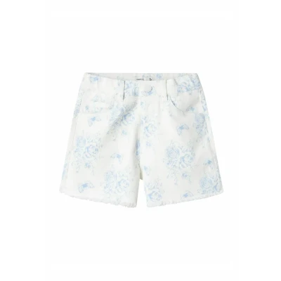 Afbeelding van Name it Jeansshort voor kinderen, Maat: 128, Bright white