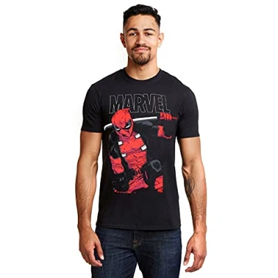 Afbeelding van Marvel Heren Deadpool Sword T shirt, Zwart, XL