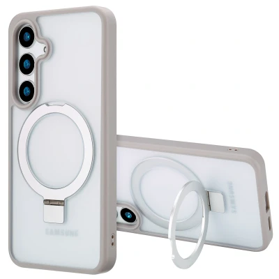 Afbeelding van Samsung Galaxy S24 Plus MagSafe Hoesje Kunststof Accezz Hardcase/Backcover Grijs Telefoonhoesje Shockproof/Valbescherming