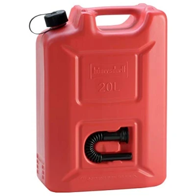 Afbeelding van hünersdorff 802060 Brandstofjerrycan PROFI 20 l voor benzine, diesel en andere gevaarlijke goederen, VN goedkeuring, made in Germany, TÜV geteste productie, rood