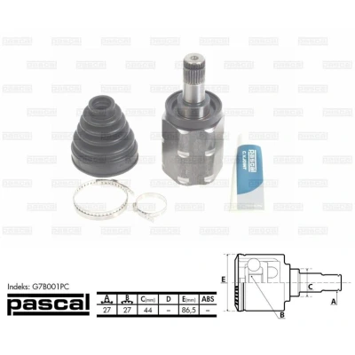 Afbeelding van Homokineet reparatie set, aandrijfas PASCAL G7B001PC