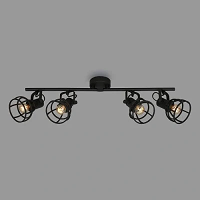 Afbeelding van Briloner KORBO BLACK Spotlight 4 flams draai en zwenkbare spots lampen niet inbegrepen max. 25W IP20