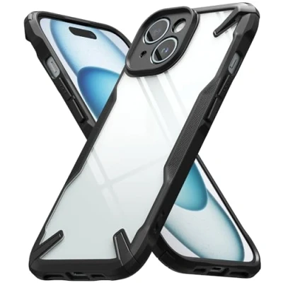 Afbeelding van Ringke Fusion X Hoesje Compatibel met iPhone 15 Case, Militair niveau Antival Solide Bescherming Black