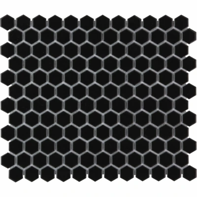 Afbeelding van The Mosaic Factory Barcelona Black Glossy Hexagon 2,3x2,6 cm