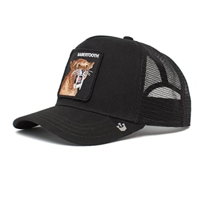 Afbeelding van Goorin Bros The Sabertooth Tiger Black A Frame Adjustable Trucker Cap One Size