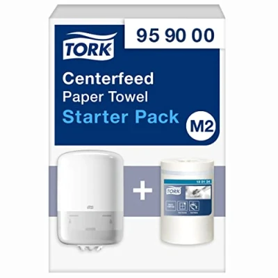 Afbeelding van Tork Centerfeed M2 Starterpack Wit Poetsrol Dispensers
