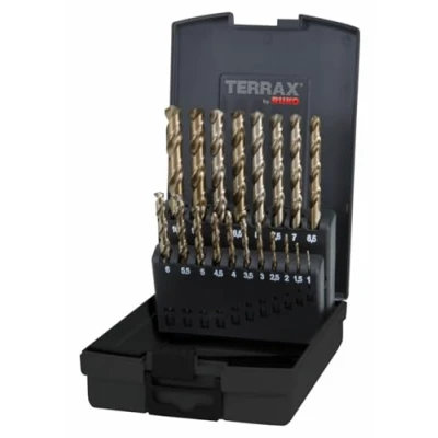 Afbeelding van Terrax A215214 Kobalt boorset, 19 stuks, in plaatstalen cassette
