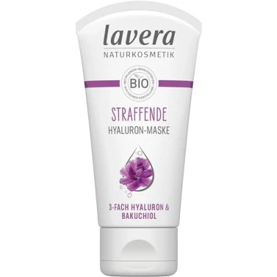 Afbeelding van lavera Verstevigend hyaluronmasker veganistisch natuurlijke cosmetica 3 voudig hyaluronzuur en de krachtige werkzame stof Bakuchiol onmiddellijk frisse teint vocht verzorging 50 ml (1 stuk)