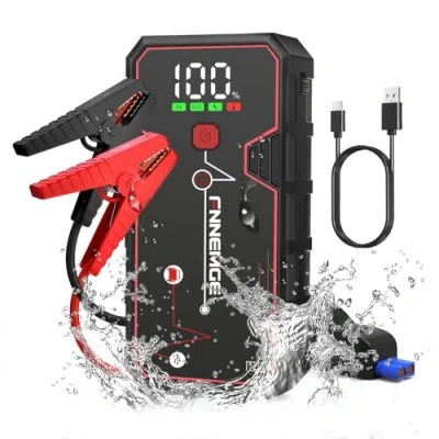 Afbeelding van FNNEMGE Auto Starthulp Powerbank Jump starter 4000A Piekstroom (voor 8,0L benzinemotor of 6,5L dieselmotor) Draagbare Autoaccu 12 V, met LED verlichting, HD groot scherm