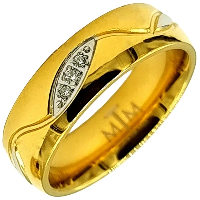 Afbeelding van Tesoro Mio Michel Verlovingsring / Trouwring Vrouw Edelstaal Kleur Goud 16 mm Maat 50