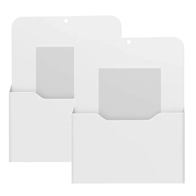 Afbeelding van magnetische documenthouder, 2 stuks, papierhouder, kantoorbenodigdheden, opslag, A4 papier, notitieboeken, organizer voor school, kantoor, thuis, koelkast, wit