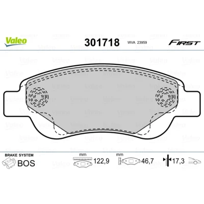 Afbeelding van Valeo Remblokset 301718