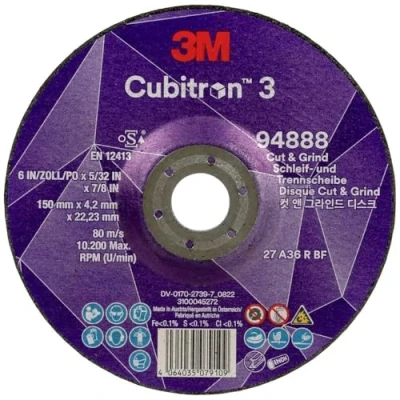 Afbeelding van Cubitron 94888 Cubitron™ 3 Cut and Grind Afbraamschijf Diameter 150 mm Boordiameter 22.23 10 stuk(s)