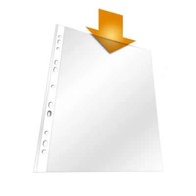 Afbeelding van Durable Geperforeerde hoes STANDARD A4 PP zakje van 100, transparant