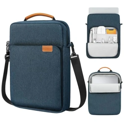 Afbeelding van MoKo 12.9 Inch Tablet Sleeve Bag, Fits with 13 New iPad Pro M4 &amp; Air M2 2024,iPad M2&amp;M1,Surface Laptop Go 12.4,Galaxy Tab S8+/S9+ 12.4,Handle Carrying Case Shoulder Strap, Indigo