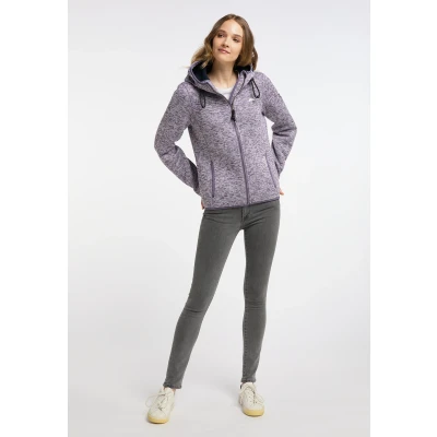Afbeelding van Gebreid fleecejack XXL / Rookpaars Melange 100% Polyester