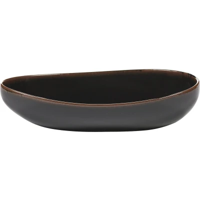 Afbeelding van Serax Out Of Lines By Uncharted Serveerschaal 36x17 Black Brown