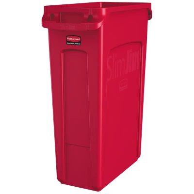 Afbeelding van Rubbermaid Slim Jim met luchtsleuven 60 liter rood