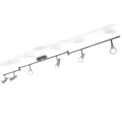 Afbeelding van B.K.Licht LED opbouwspots met 6 lichtpunten GU10 fitting draaibare plafondspots 180cm incl. 6x 3.000K 400Lm