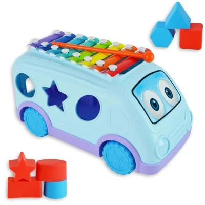 Afbeelding van Little Star School Bus Xylophone with Shapes