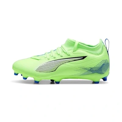 Afbeelding van Puma Ultra 5 Match FG/AG JR Unisex Voetbalschoenen met kunststof noppen voor kinderen, Maat: 36, Fizzy apple/white/bluemazing Textiel/ synthetisch