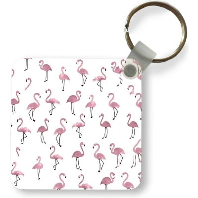 Afbeelding van Sleutelhanger Uitdeelcadeautjes Flamingo Roze Patronen Illustratie Plastic