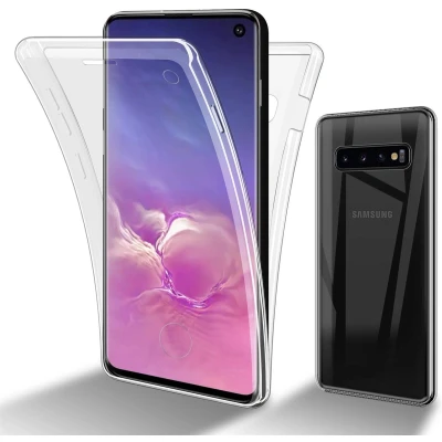 Afbeelding van Cadorabo Hoesje geschikt Voor Samsung Galaxy S10 4G in TRANSPARANT 360 Full Body Case Cover Beschermhoes en achterbescherming, all round bescherming met displaybescherming