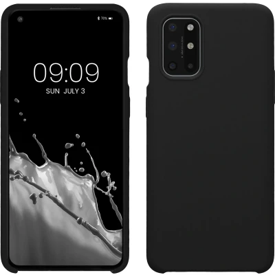 Afbeelding van kwmobile telefoonhoesje geschikt voor OnePlus 8T Hoesje met siliconen coating Smartphone case in mat zwart
