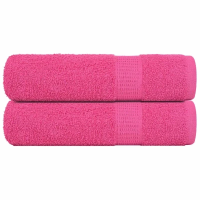 Afbeelding van vidaXL Douchehanddoeken 2 st 70x140 cm 360 g/m² 100% katoen roze