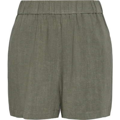 Afbeelding van PIECES Pcvinsty Hw Linnen Shorts Noos voor dames, Diep Lichen Groen, XL