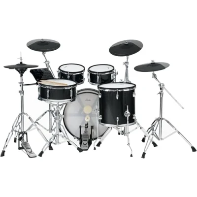 Afbeelding van XDrum DD 670 Mesh E Drum Kit Elektrisch drumstel met echte hi hat en houten schelpen 14&quot; snare pad 20&quot; kick 720 geluiden, 20 preset user kits incl. hardware Zwarte fonkeling