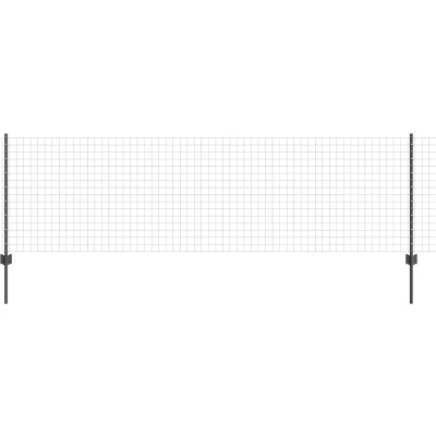 Afbeelding van vidaXL Euro Schutting met 11 U Palen Grijs 0,8x25 m Staal