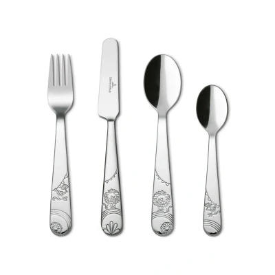 Afbeelding van Villeroy &amp; Boch Roar Like a Lion Kinderbestek 4 delig Zilver