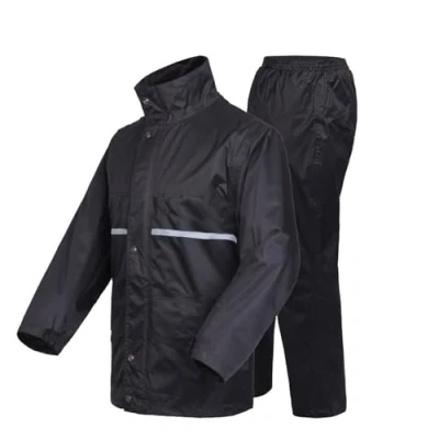 Afbeelding van Susy Shop Regenpak voor motorfiets, scooter, fiets, winddicht, met capuchon, verkrijgbaar in verschillende maten, Zwart, S