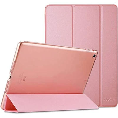 Afbeelding van ProCase Hoes voor iPad 9,7 inch Case, 6e 2018 / 5e 2017 Shockproof Hoesje Beschermhoes Smart Folio Cover Case met Translucent Back Roze