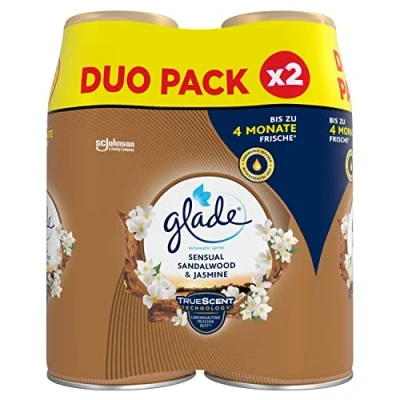 Afbeelding van Glade (Brise) Automatische spray navulling voor luchtverfrisser, dubbelverpakking, sandalhout en jasmine (2 x 269 ml), 538 ml