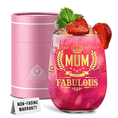 Afbeelding van CROWNLY CRYSTAL® Cadeaus voor mama Verjaardagscadeaus Gepersonaliseerde glazen geschenken Moederdag van dochter zoon kerstcadeaus