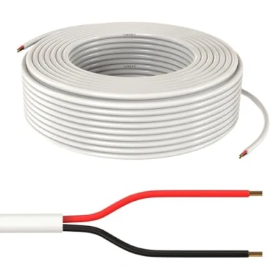 Afbeelding van Lumonic 2x 0,34mm² LED bedieningskabel wit 10m I flexibele 2 aderige kabel afgeschermde bedieningskabel, LiYY verlenging, voedingskabel