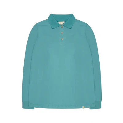 Afbeelding van greenjama Damesshirt met lange mouwen polokraag, GOTS gecertificeerde pyjamabopje, topaas, 40, Topaz, 40
