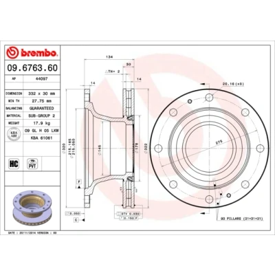 Afbeelding van Brembo Remschijven 09.6763.60