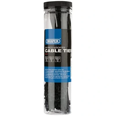 Afbeelding van Draper Multi size nylon kettingen zwart 200 stuks,