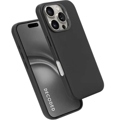 Afbeelding van DECODED Leren Hoesje voor iPhone 16 Pro Max Gemaakt van Premium ECCO Leer Geschikt MagSafe Zwart