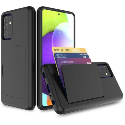 Afbeelding van Smartphonica Telefoonhoesje geschikt voor Samsung Galaxy A52 / 5G A52s sterk TPU met pasjeshouder strong case with card slot Zwart A52;Samsung 5G;Samsung
