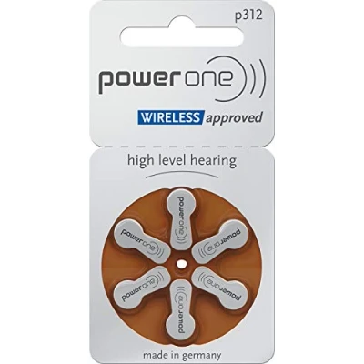 Afbeelding van Power One p312 Hoortoestellen op batterijen, 5x 6 batterijen (30 stuks)