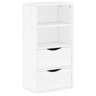 Afbeelding van vidaXL Bijzetkast met lades ODDA 40x24x79 cm massief grenenhout wit
